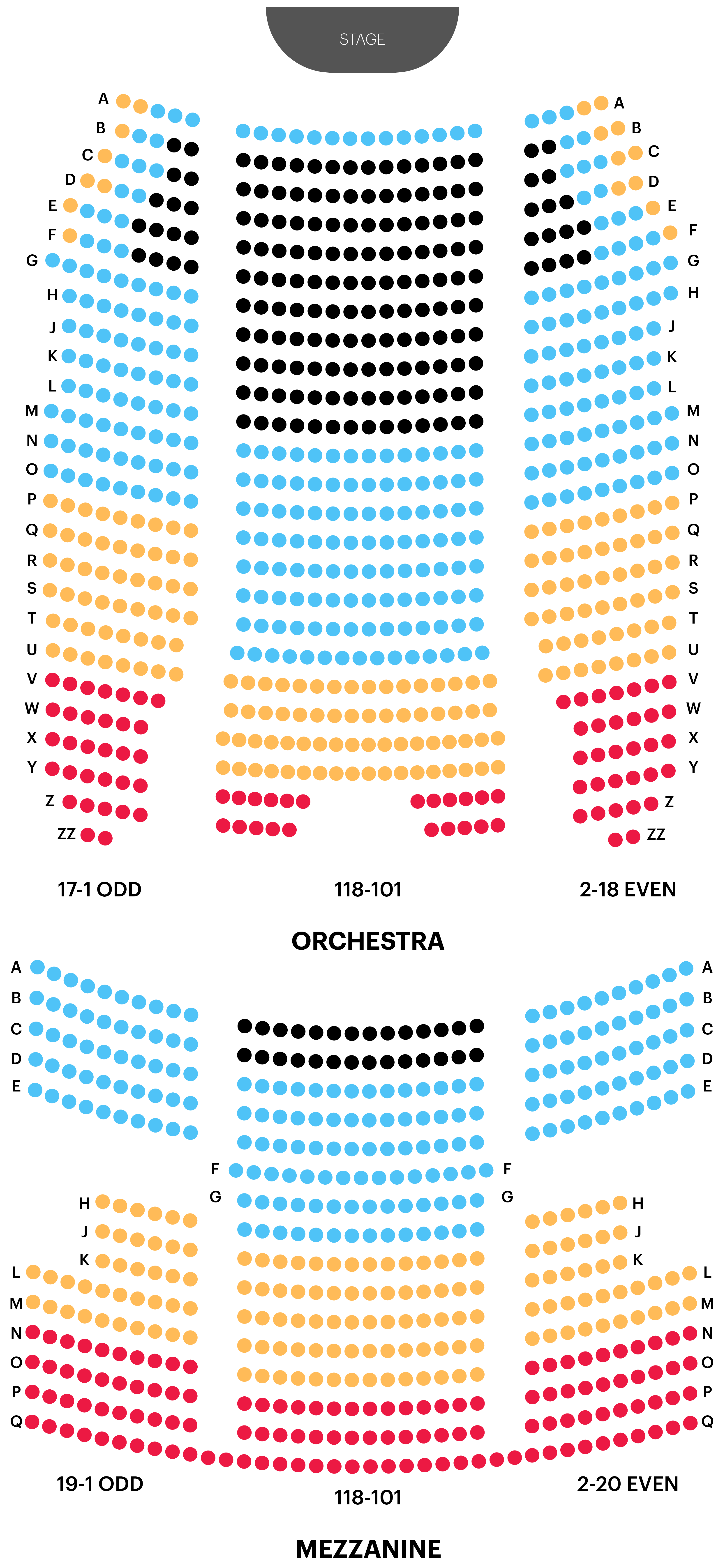 Richard rogers 2024 theater seating chart